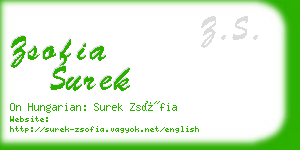 zsofia surek business card